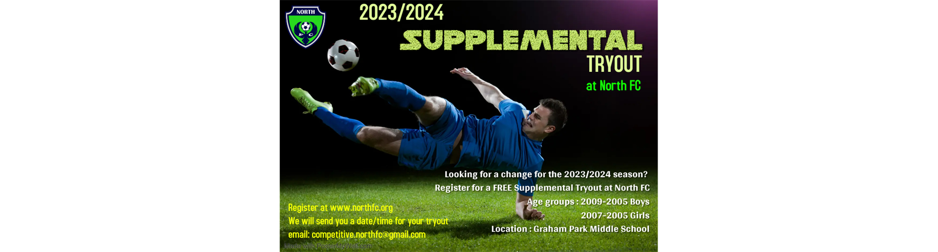 2023-24 NO Cost Supplemental Soccer Tryouts