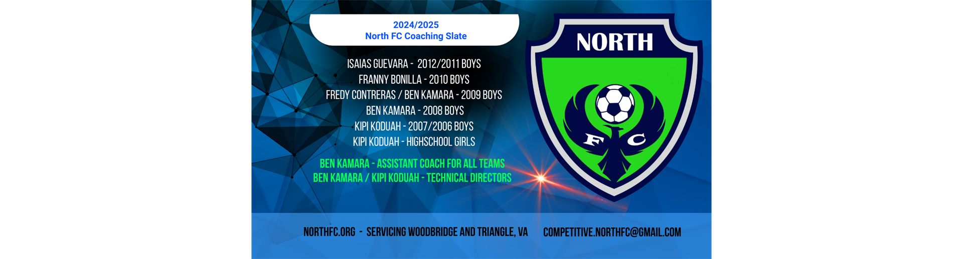 2024-2025 North FC Coaching Slate